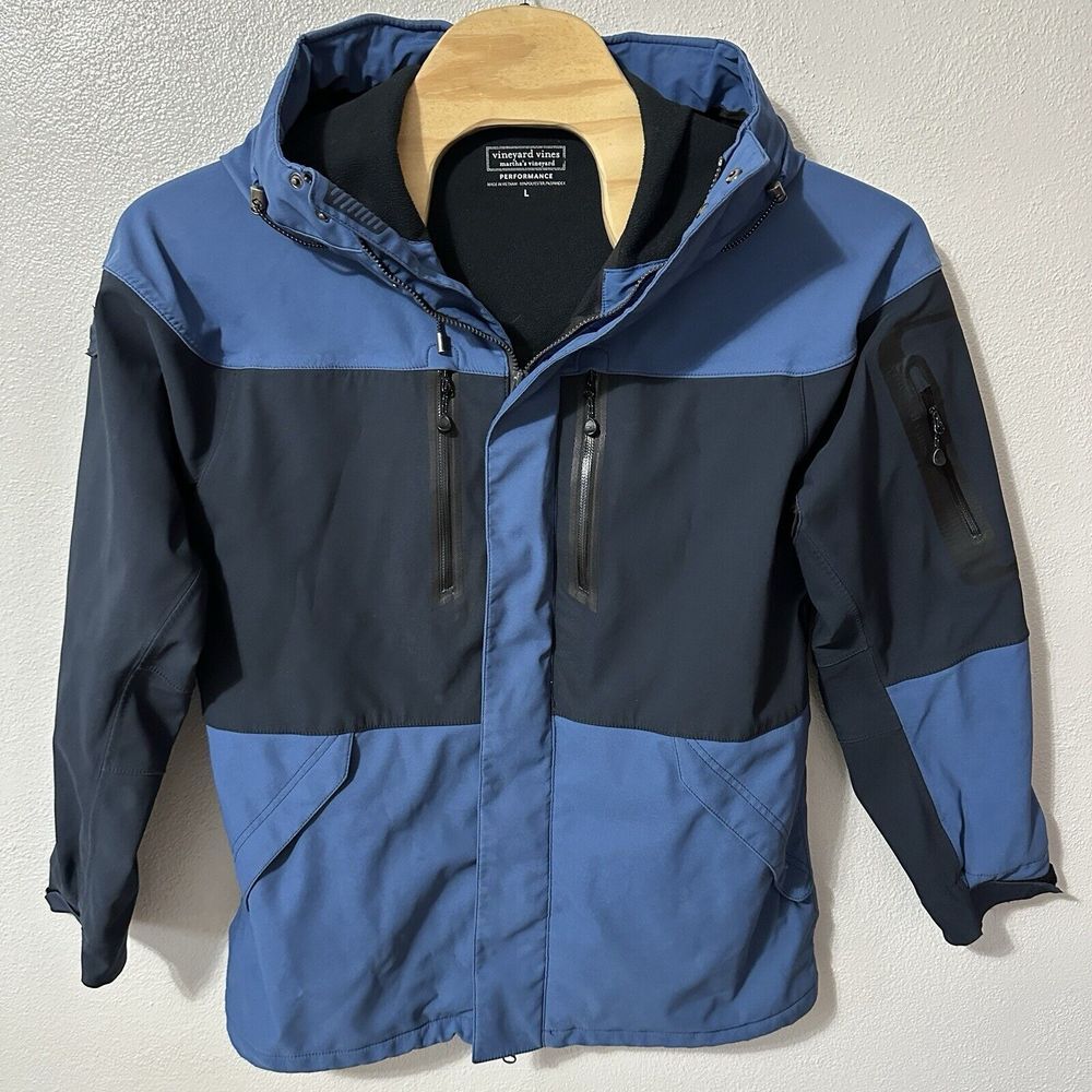 Vineyard Vines Nautical‎ Performance Men's Size Large Soft Shell Hooded Jacket